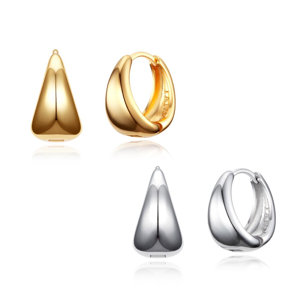 Tandy Silver 925 Bold Teardrop One-Touch Earrings Tde306 Choose 1 Of 2