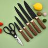 Нож из розового золота с гальваническим покрытием Нож из семи частей Черный кухонный набор из нержавеющей стали Нож с подставкой для ножей