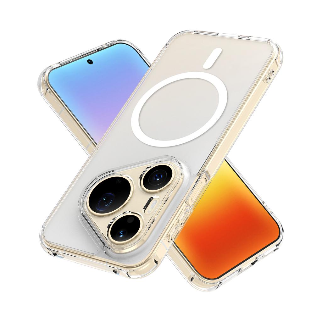 Применимо к Huawei Pura 90 2-в-1 Прозрачный Магнитный Присос Huawei Mate80 5G Bayer Анти-Желтый TPU + PC Набор Пиво