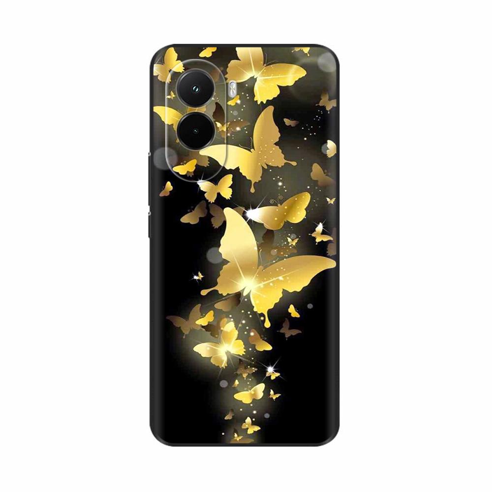 Чехол для телефона Xiaomi Poco M7 4G, мягкий силиконовый ТПУ задняя крышка для Poco M7 Pro 5G, ультратонкие чехлы с рисунком Цветок Череп