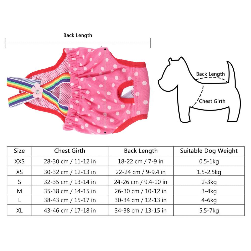 Подгузник для щенков и собак, менструальный, нижнее белье, многоразовые, моющиеся шорты, розово-красный, XS