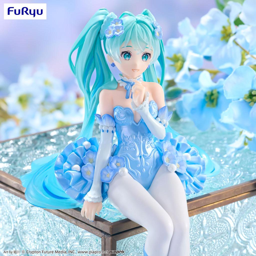 Hatsune Miku Series Noodle Stopper Figure Nemophila Pale Blue Furyu Hatsune Miku Flower Fairy Nemophila Pale Blue Color Noodle Stopper Statue Ver. - -