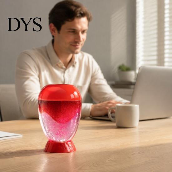 Volcanic Quicksand Hourglass Volcano Eruption Liquid Motion Timer, Egg‑Shaped Floating Sand Hourglass, Modern Home Office Accessory Desktop Dynamic
