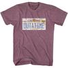 Back to the Future Tag Light Maroon Heather Adult T-Shirt