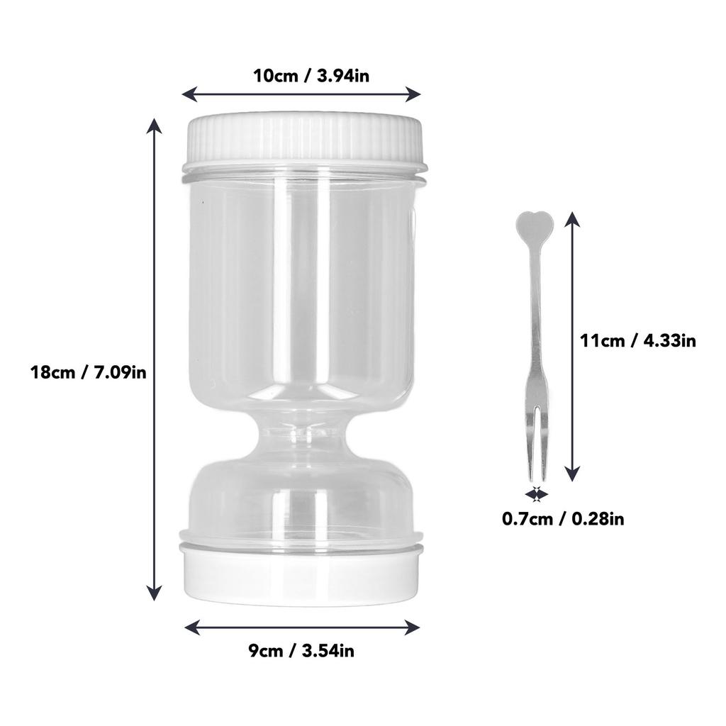Pickle Jar Wet Dry Separation Transparent Plastic Pickle Separator Container with Filter Exhaust Vent and 2 Forks
