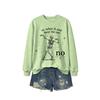 Womens Casual Printed Pullover Sweatshirt - Fashionable All-match Long Sleeve Top
