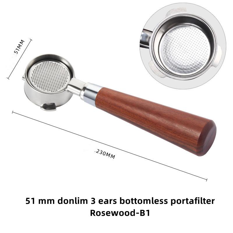 51mm 2 Spout 3 Ears Stainless Steel Coffee Portafilter Filter Holder for Donlim/Petrus/maxim/Derlla Espresso Machine Accessory