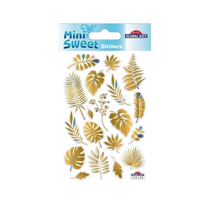 Stickers - Gold Plant Leaves - Glitter - Epoxy
