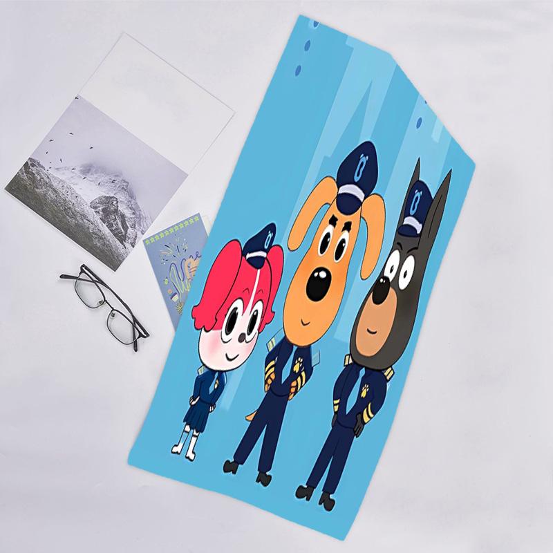 1pc Sheriff Labrador2 Beach Towel, Beach and Seaside Swimming Pool Equipment, Fashion Pattern, Rectangular, Travel Essentials