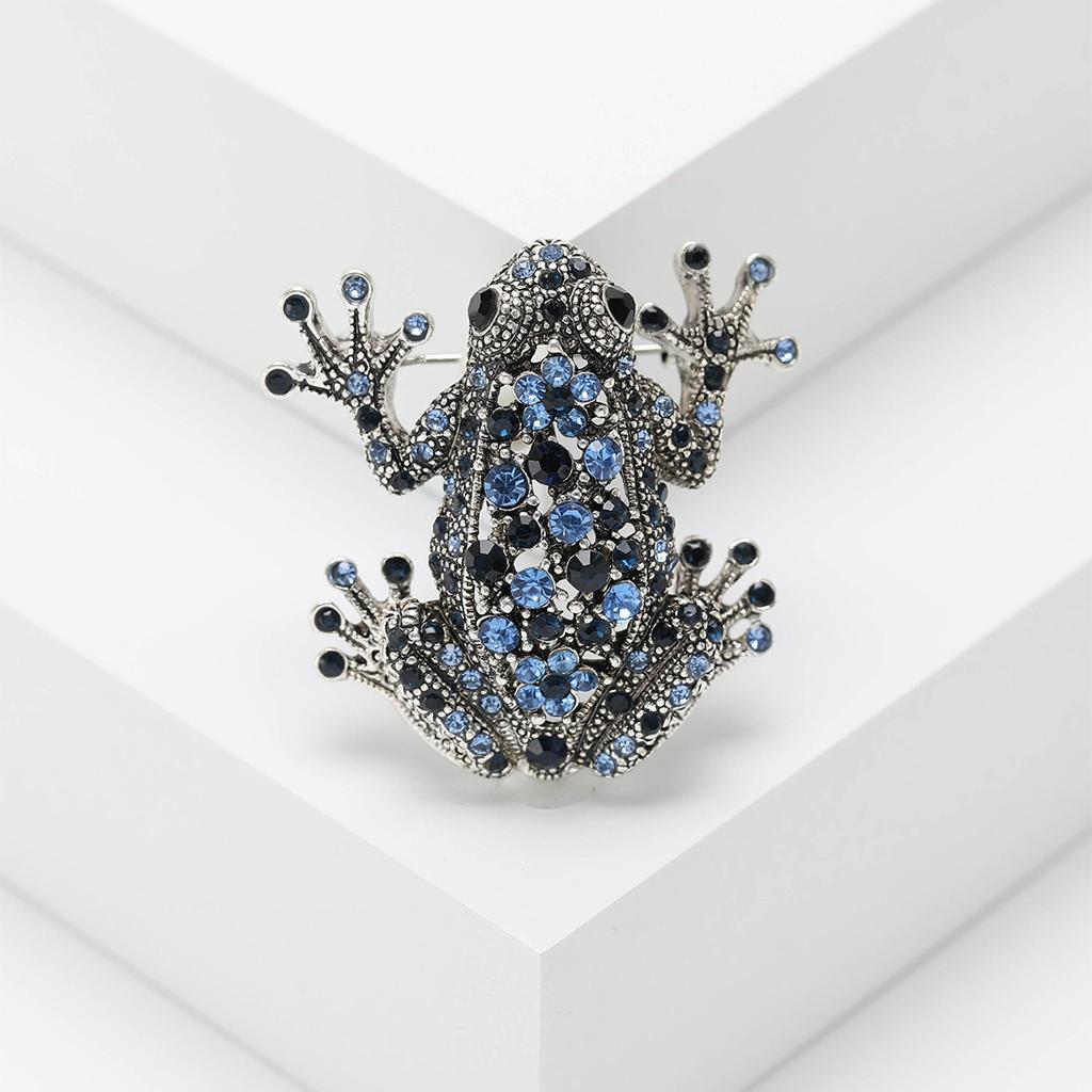 Креативный корсаж в виде животного в стиле ретро со стразами в виде лягушки, брошь высокого класса, модная одежда, аксессуары, булавка