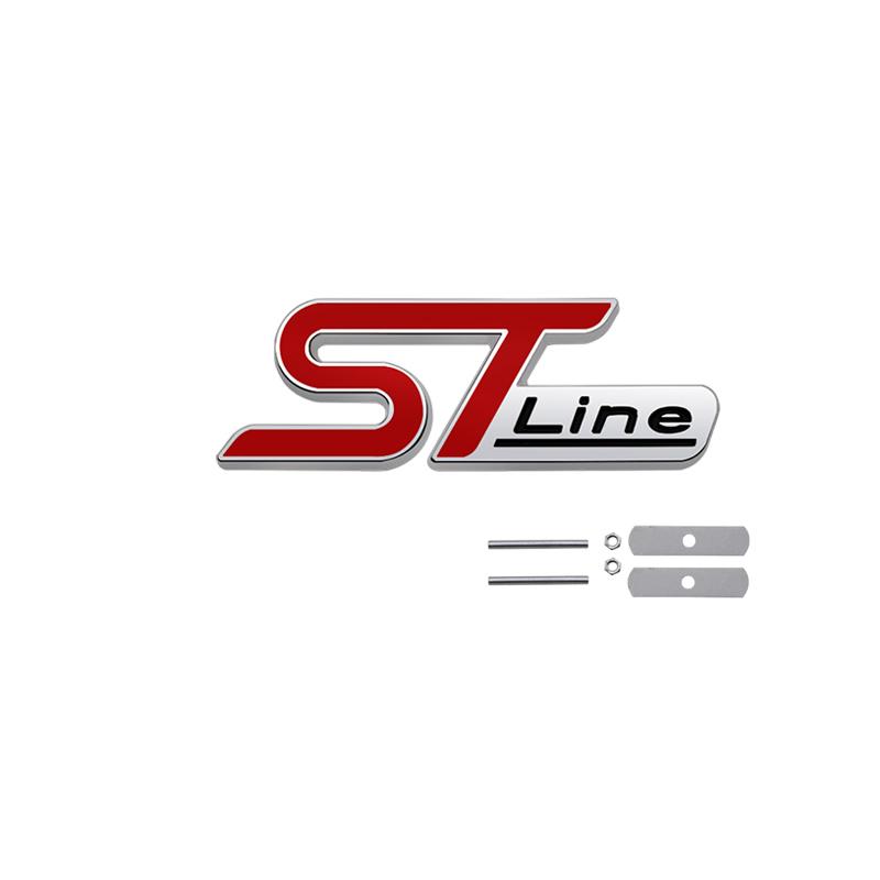 DRZG2 Car Accessories Metal Grille Emblem Rear Trunk Body Badge Sticker For Ford ST LINE Focus Fiesta Ecosport Kuga Mondeo Everest