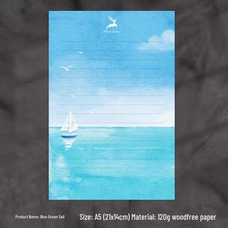 Романтическая бумага для писем в западном стиле формата А5 - Линованные и уплотненные листы для рукописей