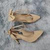 Women's Pumps Ankle Strap Sandals Slingback Bow High Heels Kitten 9cm Pointed Toe Heel Party Wedding Dress Comfortable Shoes