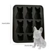 Whiskey Ice Mold Plastic Novelty French Bulldog Ice Mold 9-Grids Easy Release Food-Grade Drink Iceblock Maker Reusable Whiskey