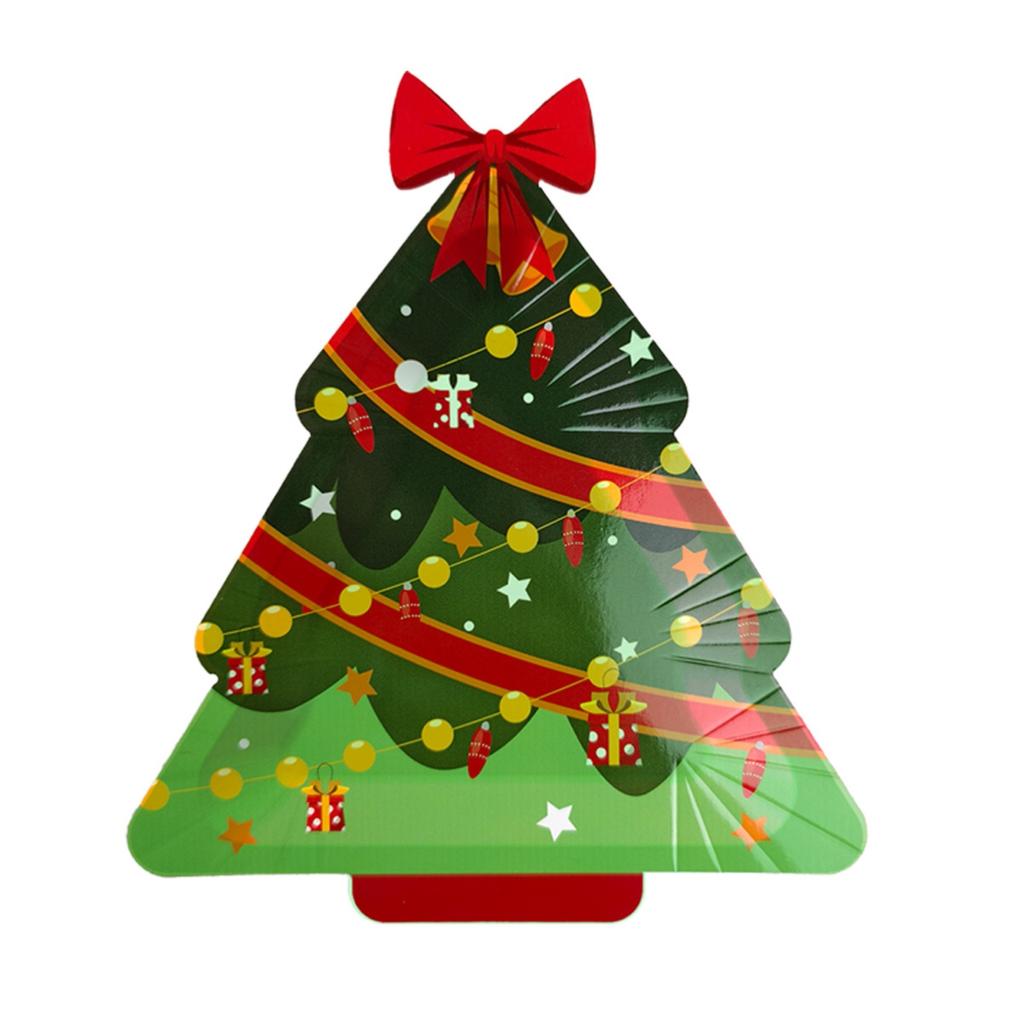 10pcs Cute Christmas Tree Paper Plates Disposable Holiday Dinnerware For Party And Cake Snacks For Celebrations And Family Gatherings