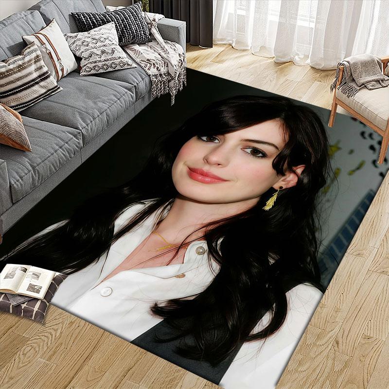Hathaway Flannel Printed Carpet, Home Sofa Decoration for Living Room & Bedroom, Non‑Slip Play Flannel Floor Mat for Game Room