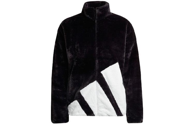 adidas Женские черные бархатные куртки с воротником-стойкой, утолщенные, на флисовой подкладке HI1199