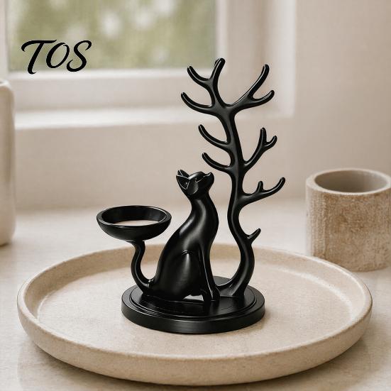 Gifts for Jewelry Lovers Cute Cat Tree Branch Organizer, 3D Printed Earring Bracelet Hair Minimalist Display Tie Storage Holder, Decorative