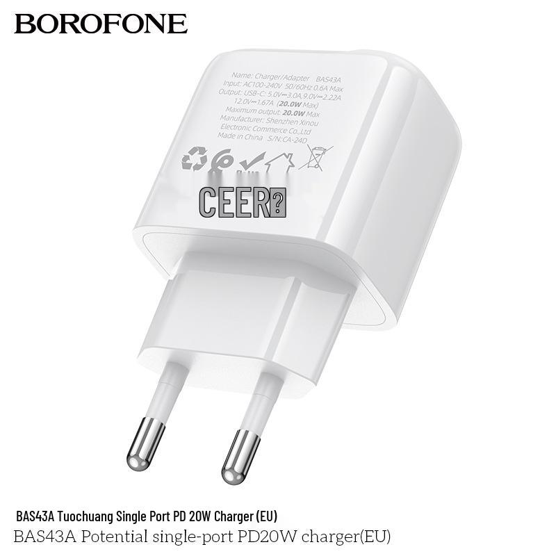 BAS43A EU Type-C Быстрое зарядное устройство 20 Вт для устройств Apple 14/15