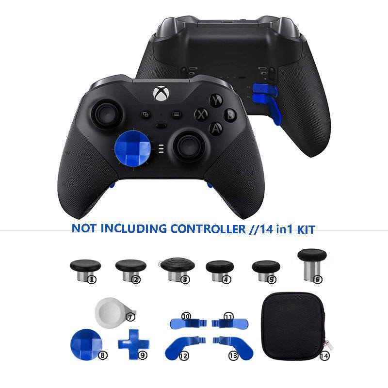 Для контроллера Xbox One Elite Series 2 Комплект аксессуаров Металлический D-pad Триггеры Лопатки Набор для ремонта Накладки на стики геймпада
