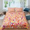 Red Glowing Polygonal Grid Pattern Bedding Set 135×200 Duvet Cover Set with Pillowcase 260×220 Quilt Cover Black Blanket Cover