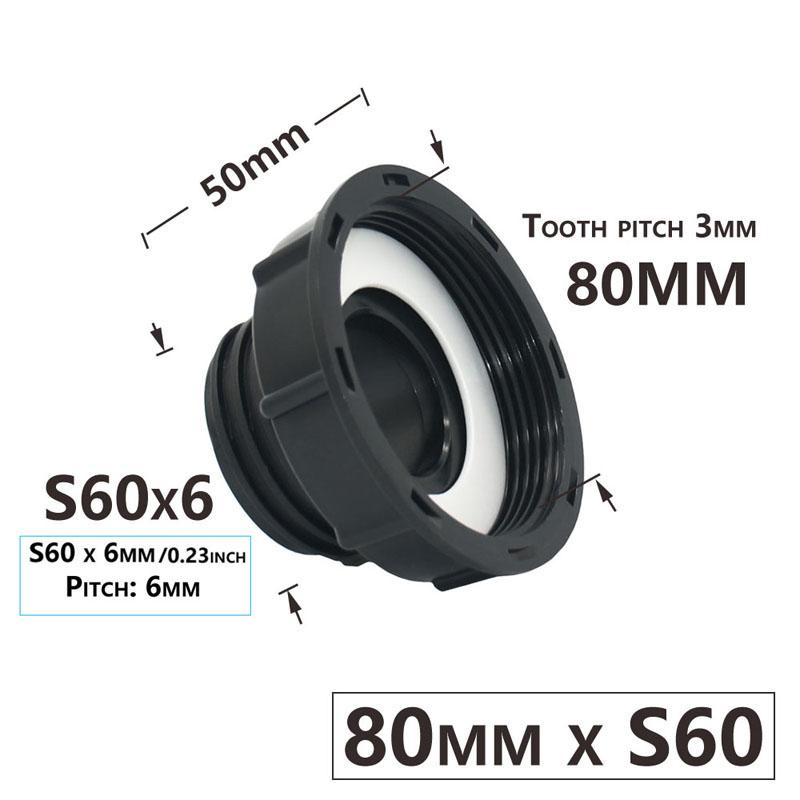 Адаптер для бака IBC S60 x 1/2" 3/4' 1" 1,5 2" 63/75/80/100 мм резьбовое соединение Ton Barrel Connect 1000 литровое соединение для бака IBC