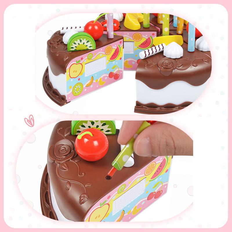 37PCS Children Simulation Chocolate Birthday Cake Play House Pretend Play Toy Cake Cutting Diy Toy Baby Birthday Gifts