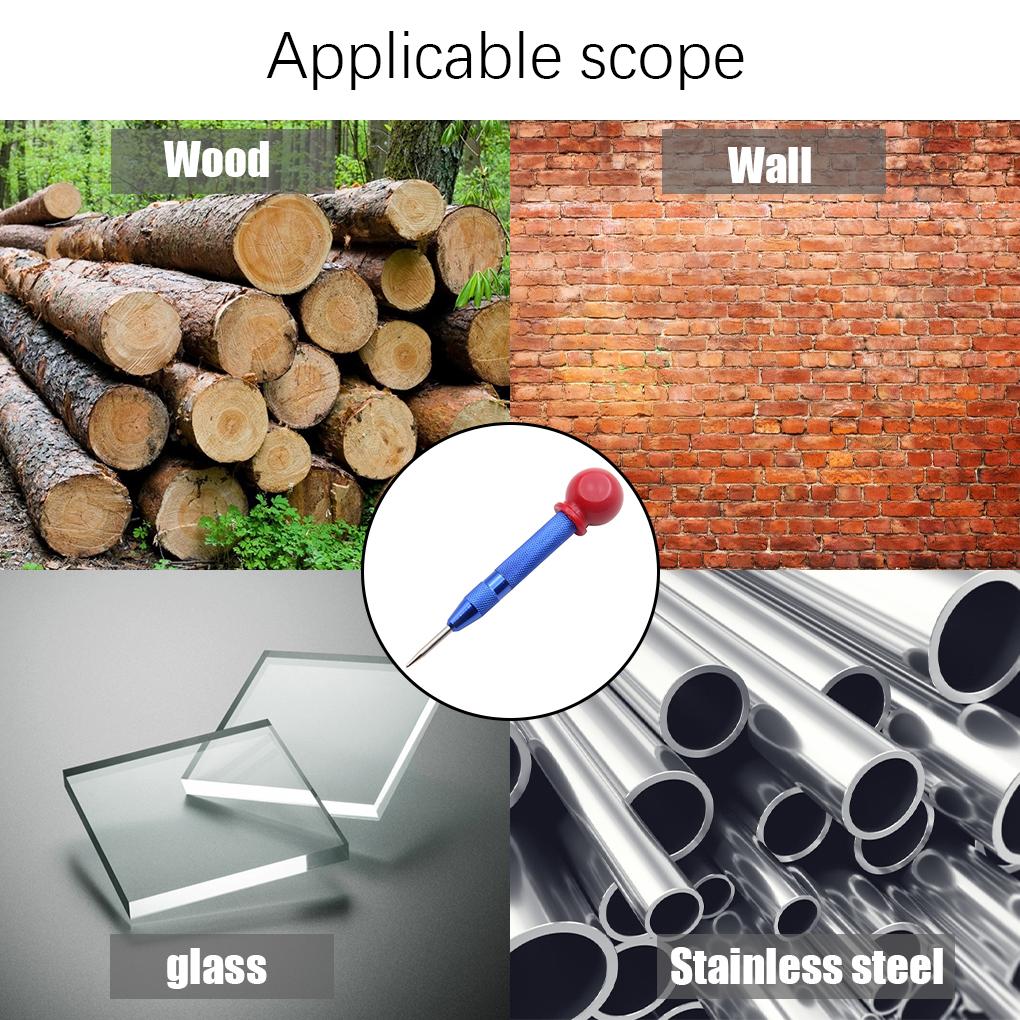 Automatic Center Pin Punch Spring Loaded Marking Starting Holes Tool Wood Press Dent Marker Drill Bit Multifunction Positioner