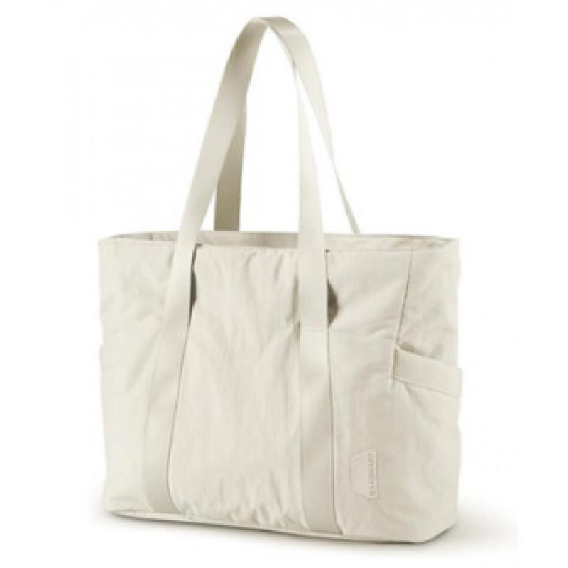 Large Nylon Tote Bag With Top Handle And Yoga Mat Loop For Weekend Travel