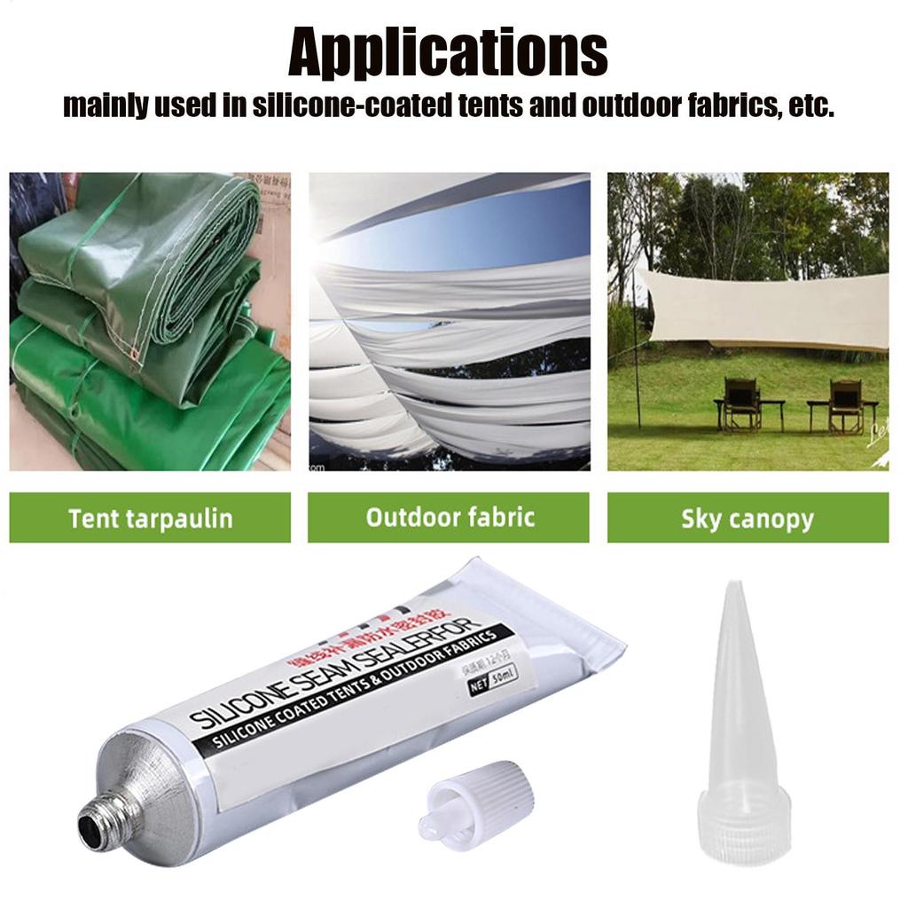 Tent Seam Sealer Waterproof 50ml Outdoor Shelter Sealant Glue Awning Fixing Sealant for Tents, umbrellas, canopies, and fabrics