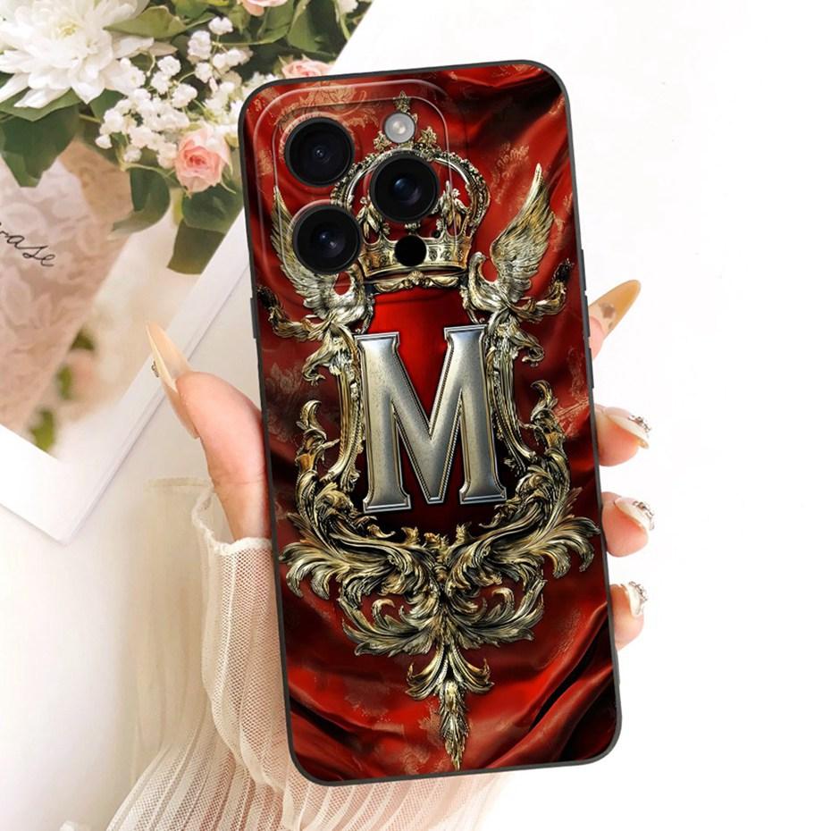 Fashion Crown Letter Couple Phone Case For iPhone 16 Pro Max iPhone16 16Pro Soft Silicone Cases For iPhone 16ProMax Bumpers