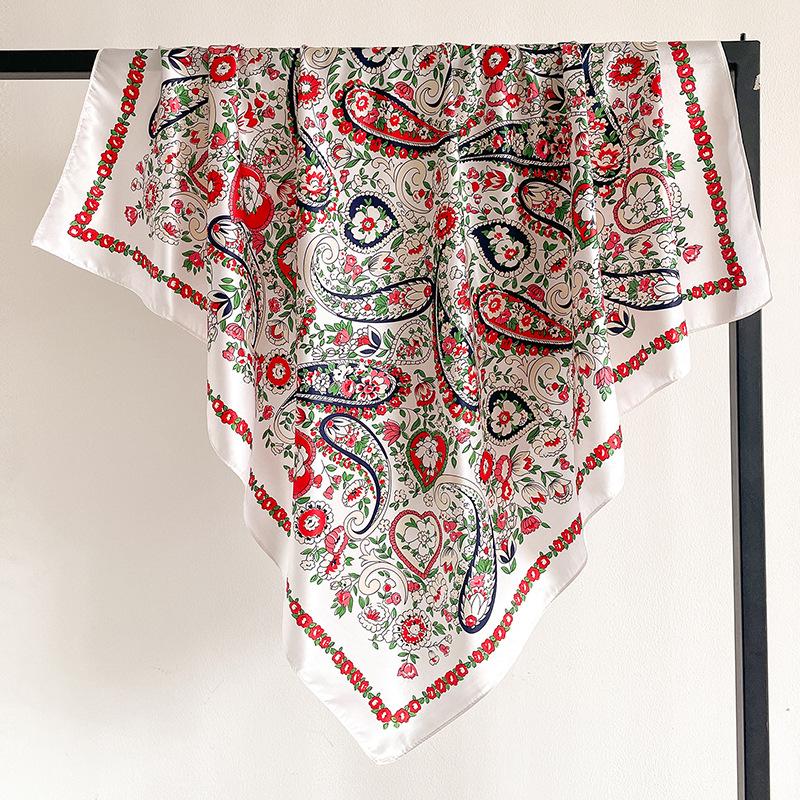 90 * 90 см новый шелковый шарф женский весенне-летний декоративный шарф солнцезащитный дорожный платок осенне-зимний шарф тонкий выпуск