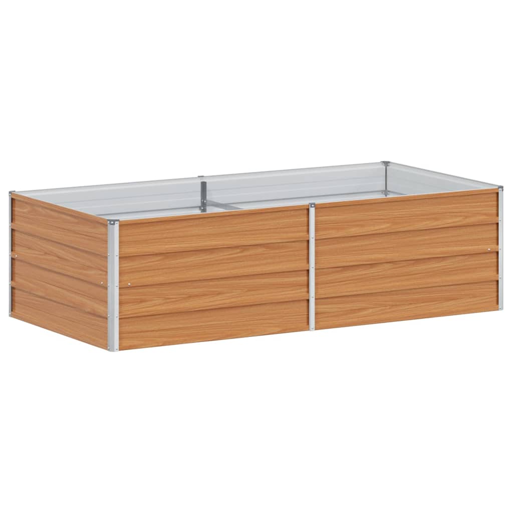 Raised Garden Bed Light Brown 160 x 80 x 45 cm Galvanized Steel