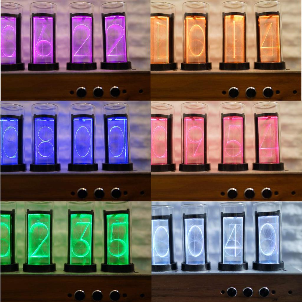 AZUREST Часы Gixie, работающие на светодиодах Nixie, которые очаруют. Модель Genuine Japanese Black [Приложение для смартфона] в стиле трубок для взрослых, продукт, Wi-Fi