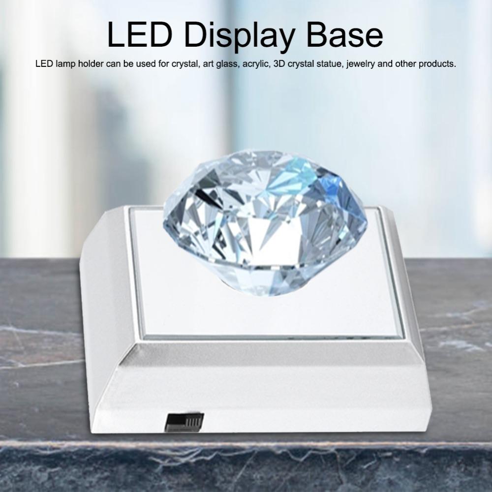 2 Pack Battery Powered LED Lamp Base 2 LEDs Display Base Lamp Base Holder  Acrylic Display