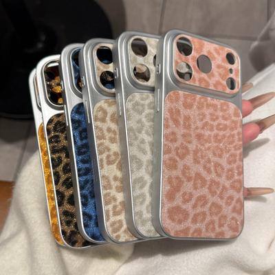 Роскошный чехол для телефона с текстурой кожи под леопарда для iPhone 17 16 15 14 13 Pro Max 17Air, мягкая ударопрочная задняя крышка с блестками