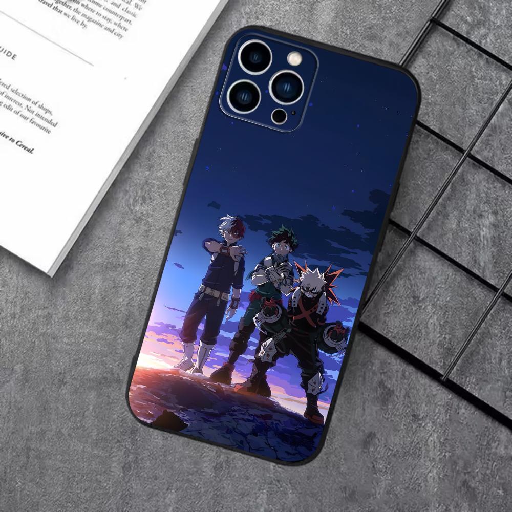 Чехол для телефона iPhone 16 16e 15 14 13 12 11 Plus Mini Pro Max Деку Моя геройская академия Мягкий черный Ударопрочный чехол