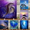 Ocean Shower Curtain Liner,Sea Theme Shower Curtain with 12 Hooks, Washable Dolphin Waterproof Shower Curtain for Bathroom Decor