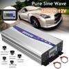 3000W/4000W/5000W/6000W Intelligent Screen Pure Sine Wave Power Inverter Converter Adapter LCD Screen 12V/24V To 220V