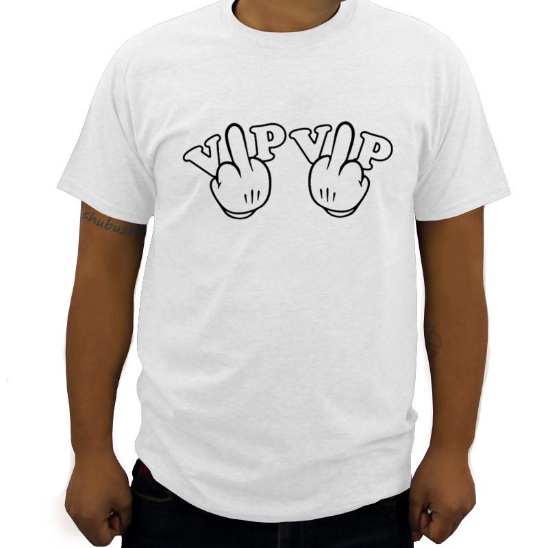 VIP in middle finger Mens TShirt summer luxury  brand tshirt new men 3d tshirt black male top tees drop shipping
