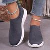 Large Size Mesh Fly-woven Casual Shoes for Women's Spring and Summer New Diamond-encrusted Breathable Shoes for Women