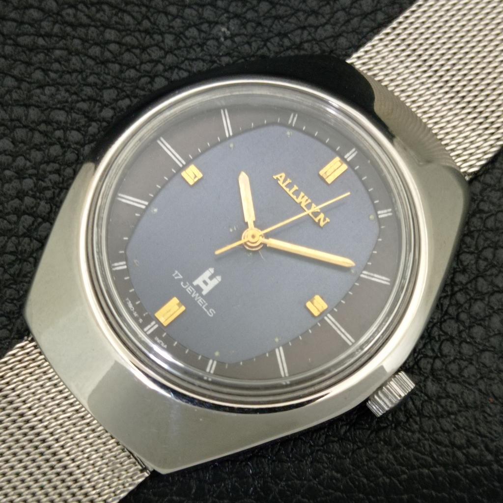 VINTAGE ALLWYN HAND-WINDING 6300A JAPAN MENS ORIGINAL DIAL WATCH a703503-1