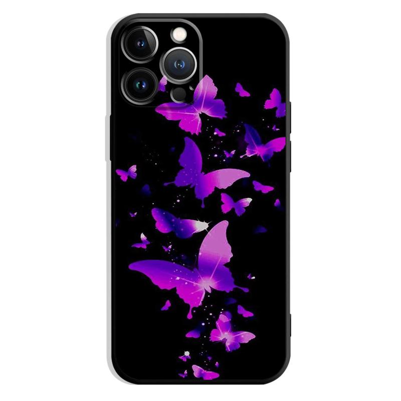 Фиолетовый чехол для телефона с бабочкой для iPhone Samsung Galaxy Redmi Xiaomi Oppo OnePlus Note SA 7 8 9 10 11 12 13 14 20 21 22 23 53 54 Pro Max Ultra TPU Soft