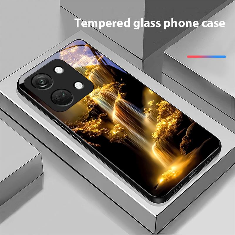 Светящийся каменный чехол для телефона OnePlus Nord 3 5 6T 7 Pro 8 12 10T Reno8 Lite 5G 10R Nord N30, чехол из твердого пластика с закаленным стеклом, черный