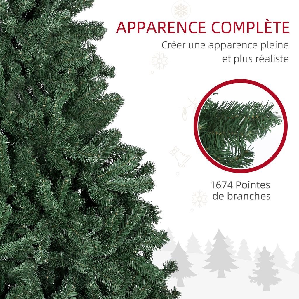 Artificial Christmas tree, 210 inches tall, with foldable metal stand, 1674 branches, realistic Christmas decoration