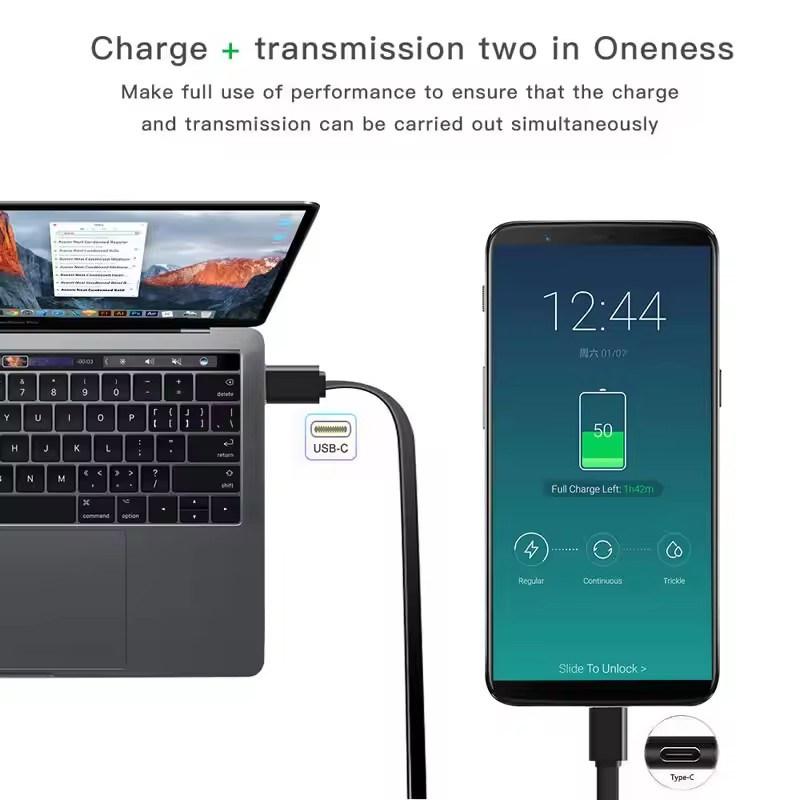PD 60W USB C - USB C кабель для передачи данных выдвижной шнур для быстрой зарядки ноутбука совместимый с телефонами Type C Switch планшетами