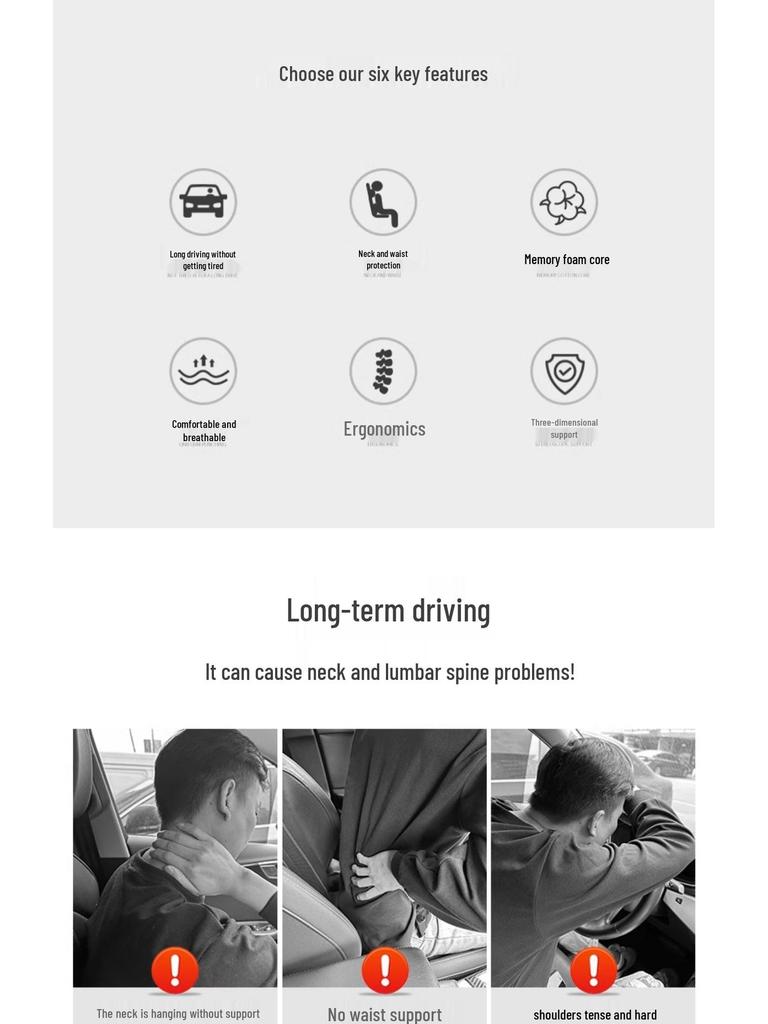 Поддержка головы и поясницы для Jeep: Подушка для шеи для Cherokee, Compass, Grand Commander