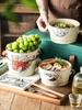 Tableware Japanese Hand-painted Double Ear Soup Bowl Large Capacity Ramen Bowl Instant Noodle Bowl Dumpling