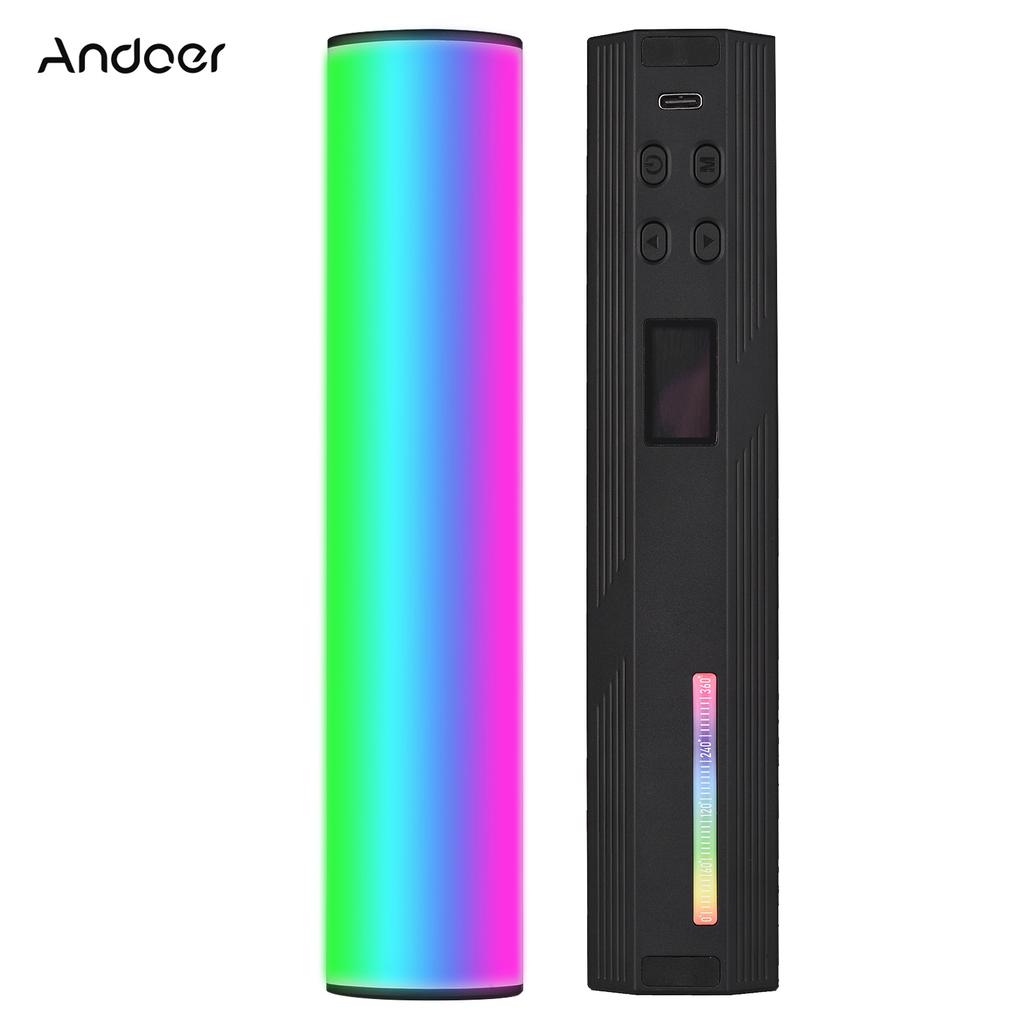 Andoer W200RGB Портативный светодиодный светильник для видеосъемки, перезаряжаемый заполняющий свет RGB, 2500–9000K, с регулируемой яркостью 20