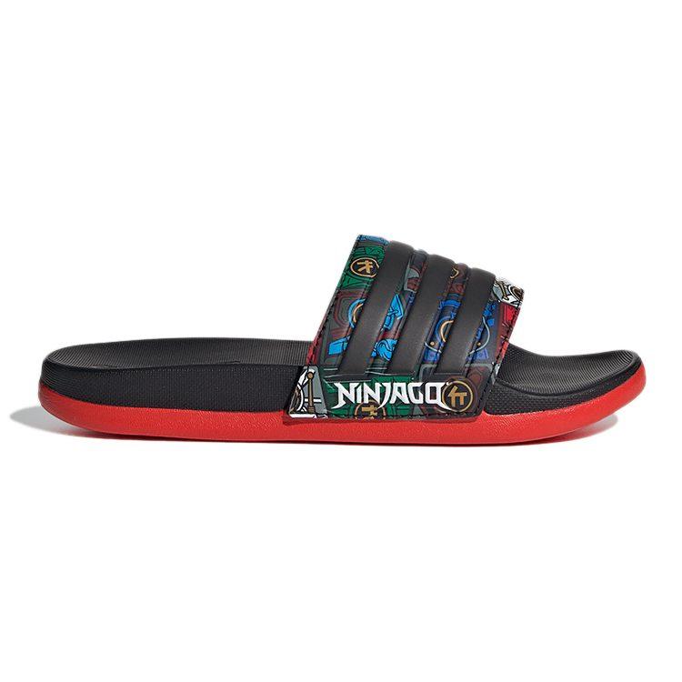 Детские шлепанцы LEGO x Adidas Adilette Comfort K Черно-красные FY8835